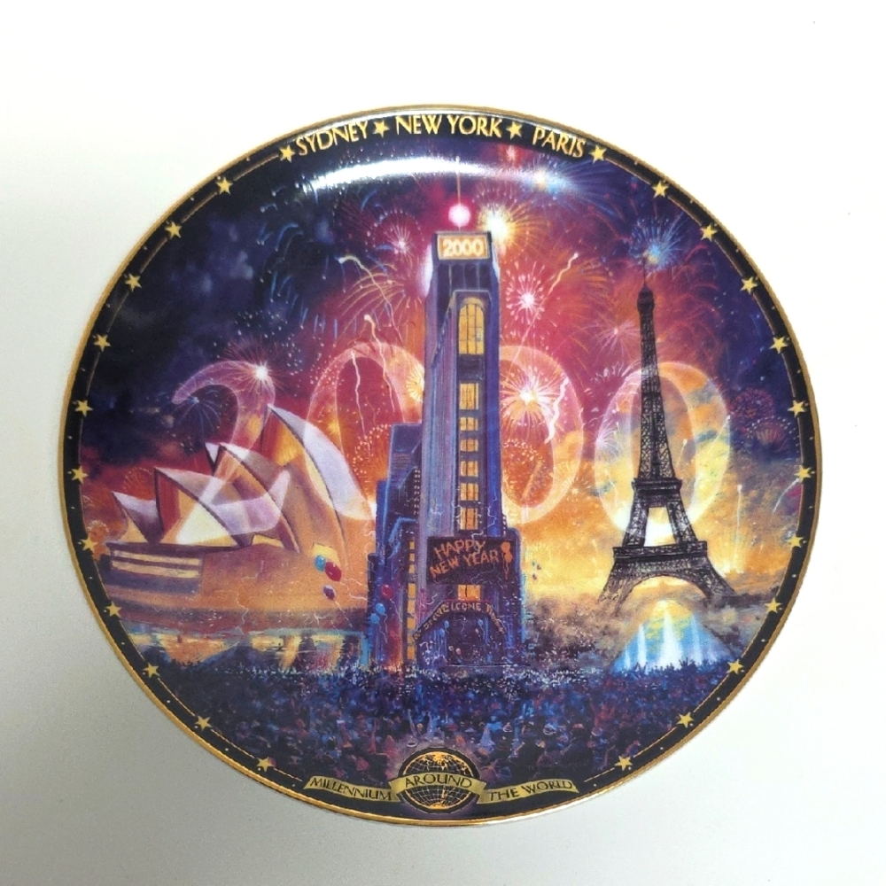 Bradford Exchange Tribute 2000 Millennium Around The World Plate #4068A